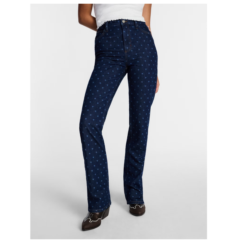 Women's High-Rise Star Print Bootcut Jeans