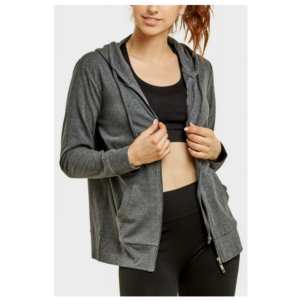 Women's Lightweight Cotton Blend Long Sleeve Zip Up